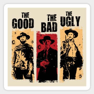 Two Bounty Hunters & one Outlaw - Good, Bad & Ugly Magnet